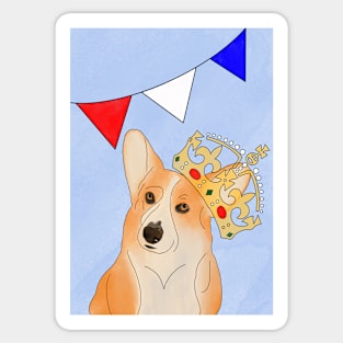 Royal Corgi With Bunting Sticker